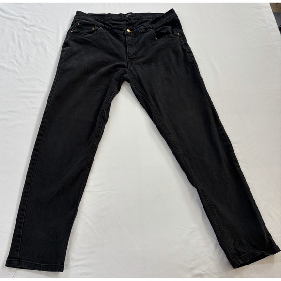 Triumph Tragedy Other - Triumph Tragedy Men's Slim Fit Tapered Jeans Black Dark Wash Cotton Denim 34x30